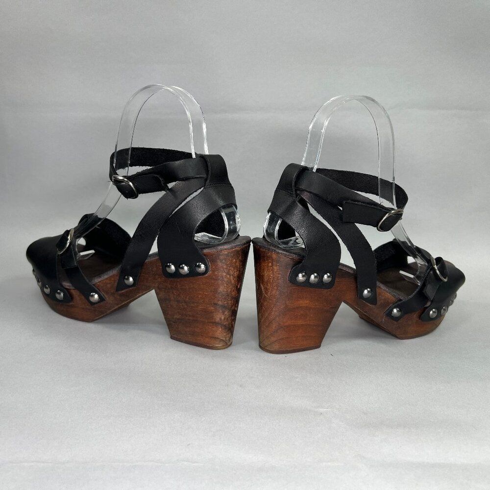 Free People Black and Brown Heeled Sandals - Picture 6 of 13